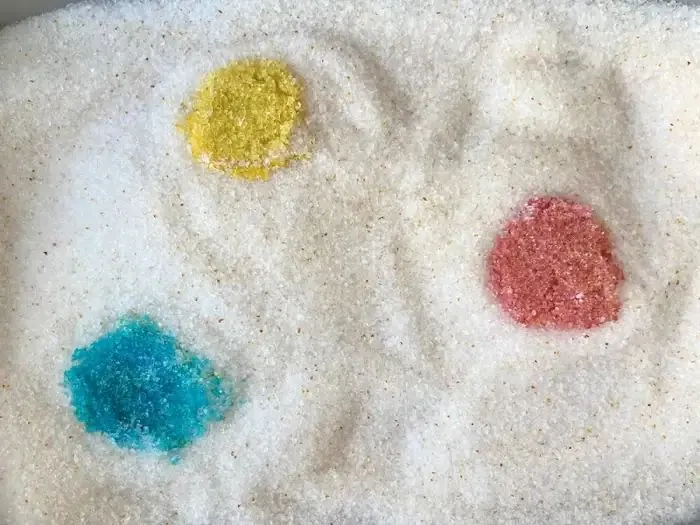 Cristaux Pacha — indicateur de pH jaune, bleu, rouge